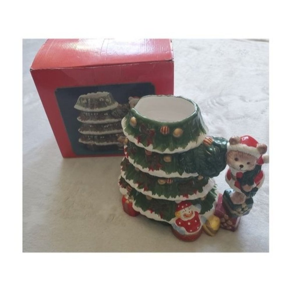 Vintage Original box World Bazar Santa Bear Christmas tree pitcher hand painted - Picture 2 of 9